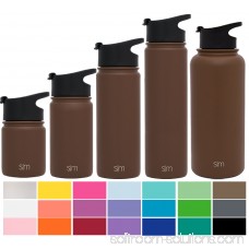 Simple Modern 40 oz Summit Waterbottles + Extra Lid - Vacuum Insulated Double Wall Sweat Proof 18/8 Stainless Steel Flask - Brown Hydro Travel Mug - Java 567920813